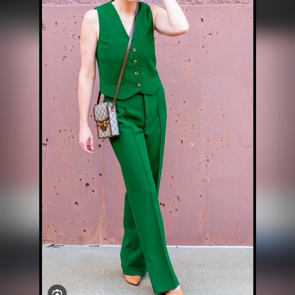 MNG (Mango) Green Women's Tailored Vest & Pants Set - Picture 13 of 14